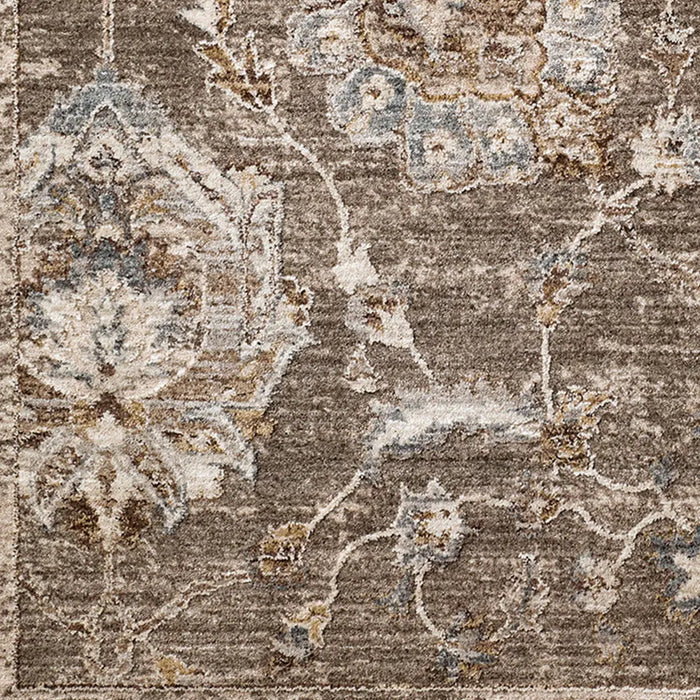 Arda Vintage Brown Grey Taupe Traditional Boho Fringe Living Dining Bedroom ACZ2300 Rug