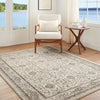 Arda Vintage Brown Grey Taupe Traditional Boho Fringe Living Dining Bedroom ACZ2301 Rug