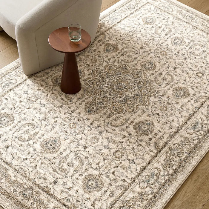 Arda Vintage Brown Grey Taupe Traditional Boho Fringe Living Dining Bedroom ACZ2301 Rug