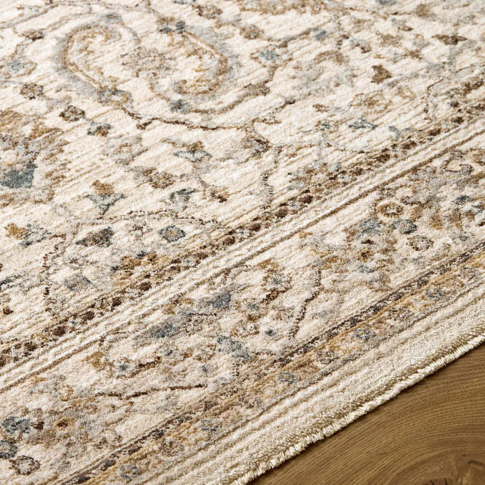 Arda Vintage Brown Grey Taupe Traditional Boho Fringe Living Dining Bedroom ACZ2301 Rug