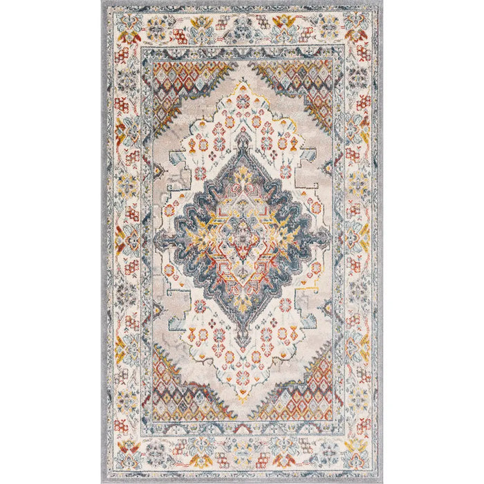 JADE Vintage Traditional Oriental Boho Grey Rug