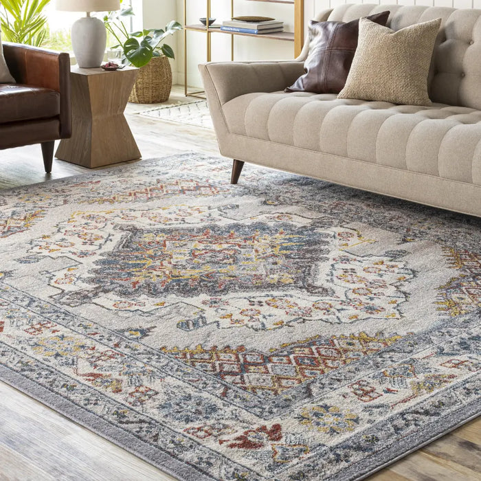JADE Vintage Traditional Oriental Boho Grey Rug