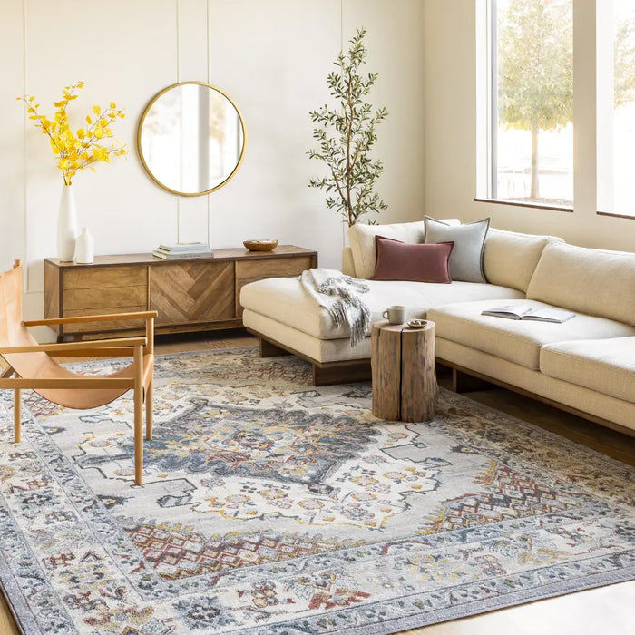 JADE Vintage Traditional Oriental Boho Grey Rug