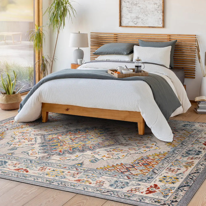 JADE Vintage Traditional Oriental Boho Grey Rug