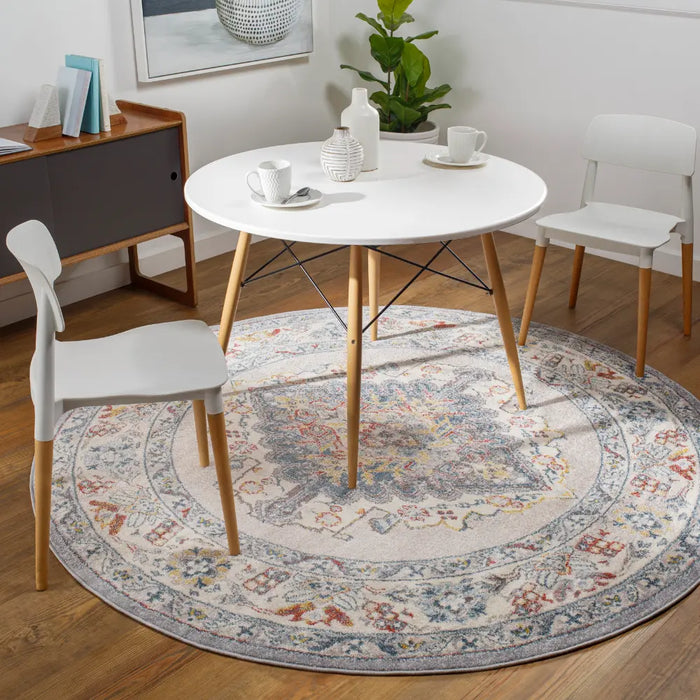 JADE Vintage Traditional Oriental Boho Grey Rug