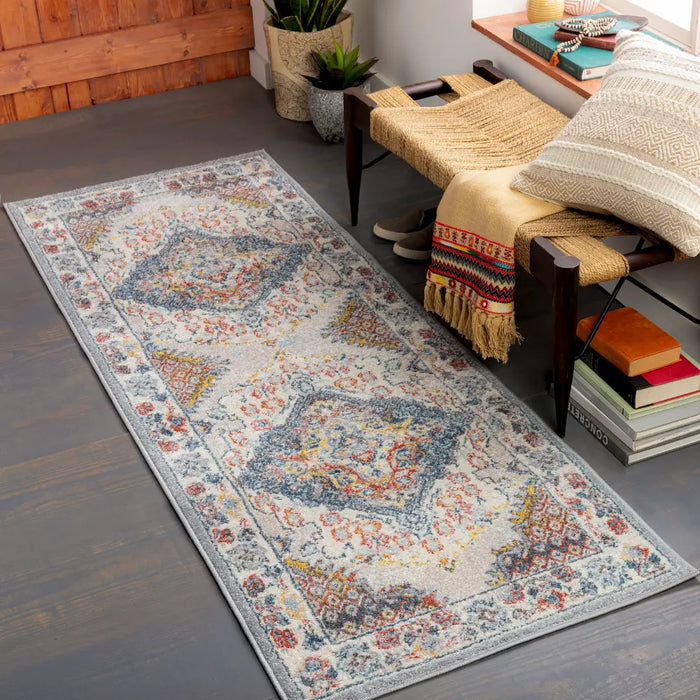 JADE Vintage Traditional Oriental Boho Grey Rug