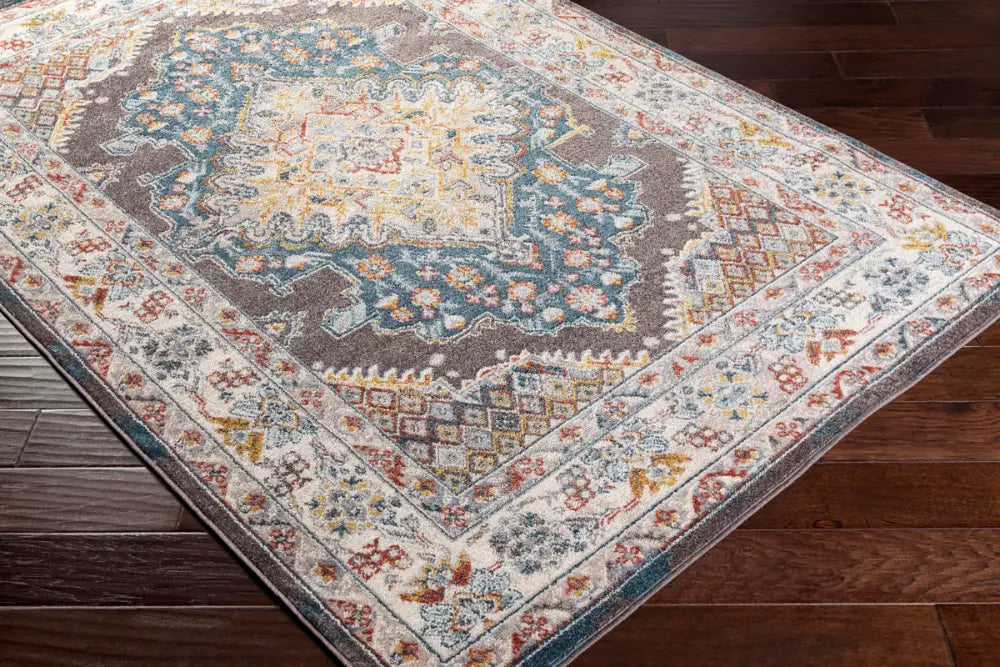JADE Vintage Traditional Oriental Boho Teal Rug