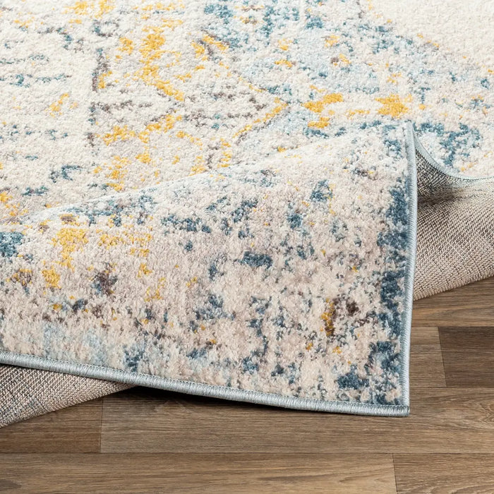 AGRA Vintage Traditional Oriental Boho Sky Blue Rug