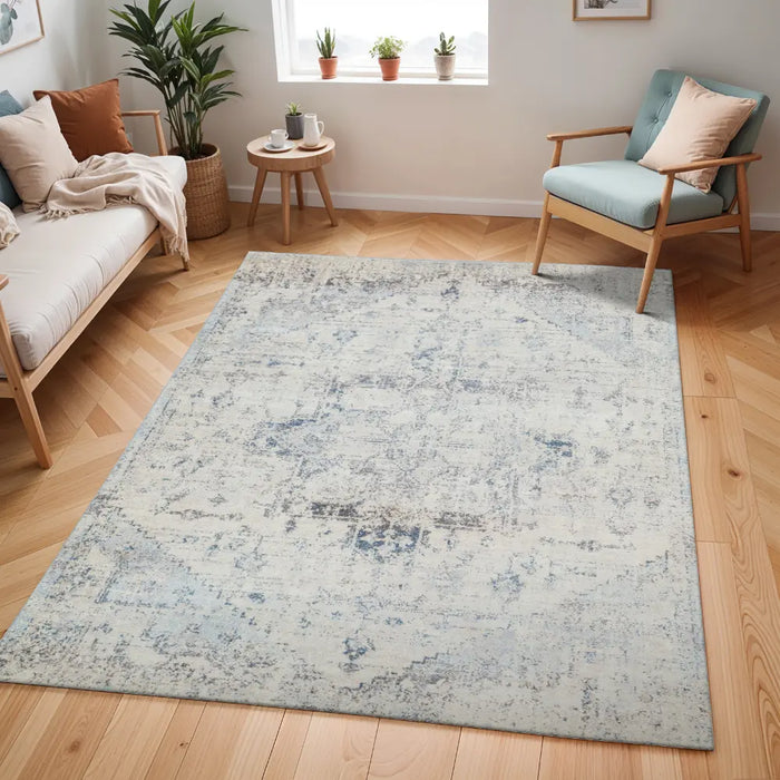 LYA Vintage Traditional Oriental Boho Ivory Rug