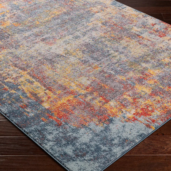 NOA Abstract Modern Marble Burnt Orange Rug