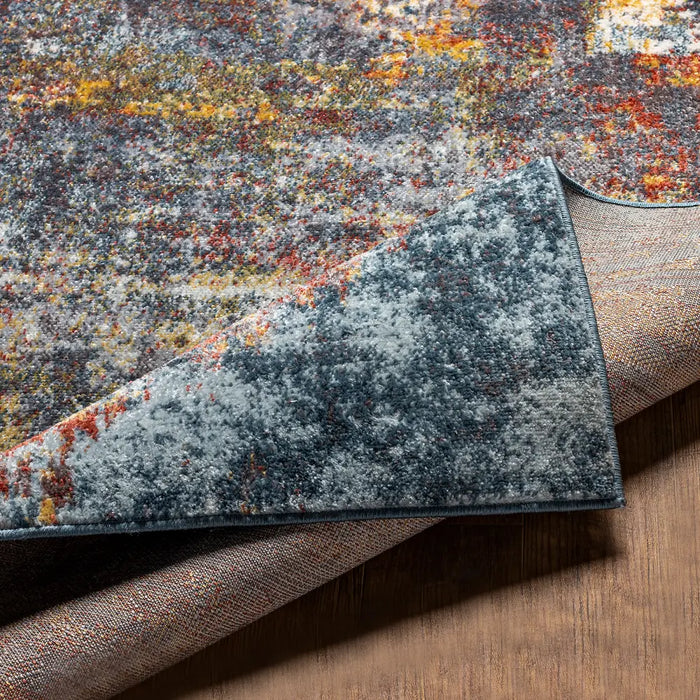 NOA Abstract Modern Marble Burnt Orange Rug