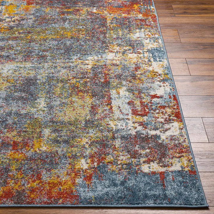 NOA Abstract Modern Marble Burnt Orange Rug
