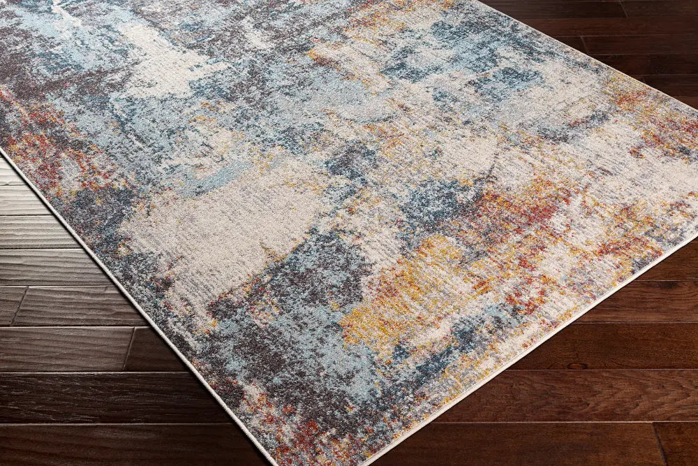 VALERIE Abstract Modern Marble Dark Blue Rug