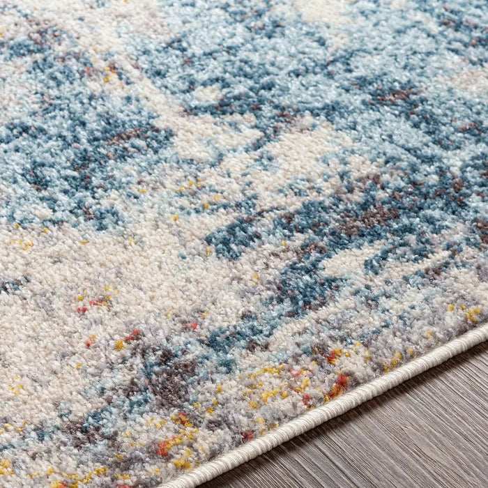 VALERIE Abstract Modern Marble Dark Blue Rug