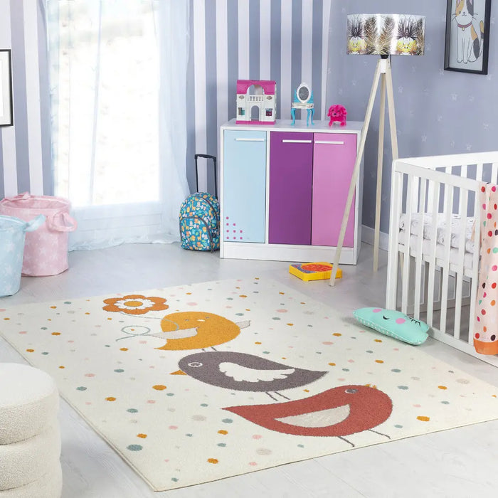 PIOUPIOU Kids Modern Yellow/Blue/Brown Bedroom Rug Multicolour