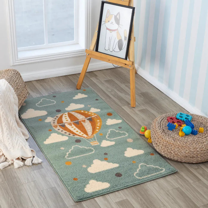 MONTY Kids Modern Multicolour/Blue Bedroom Rug Multicolour