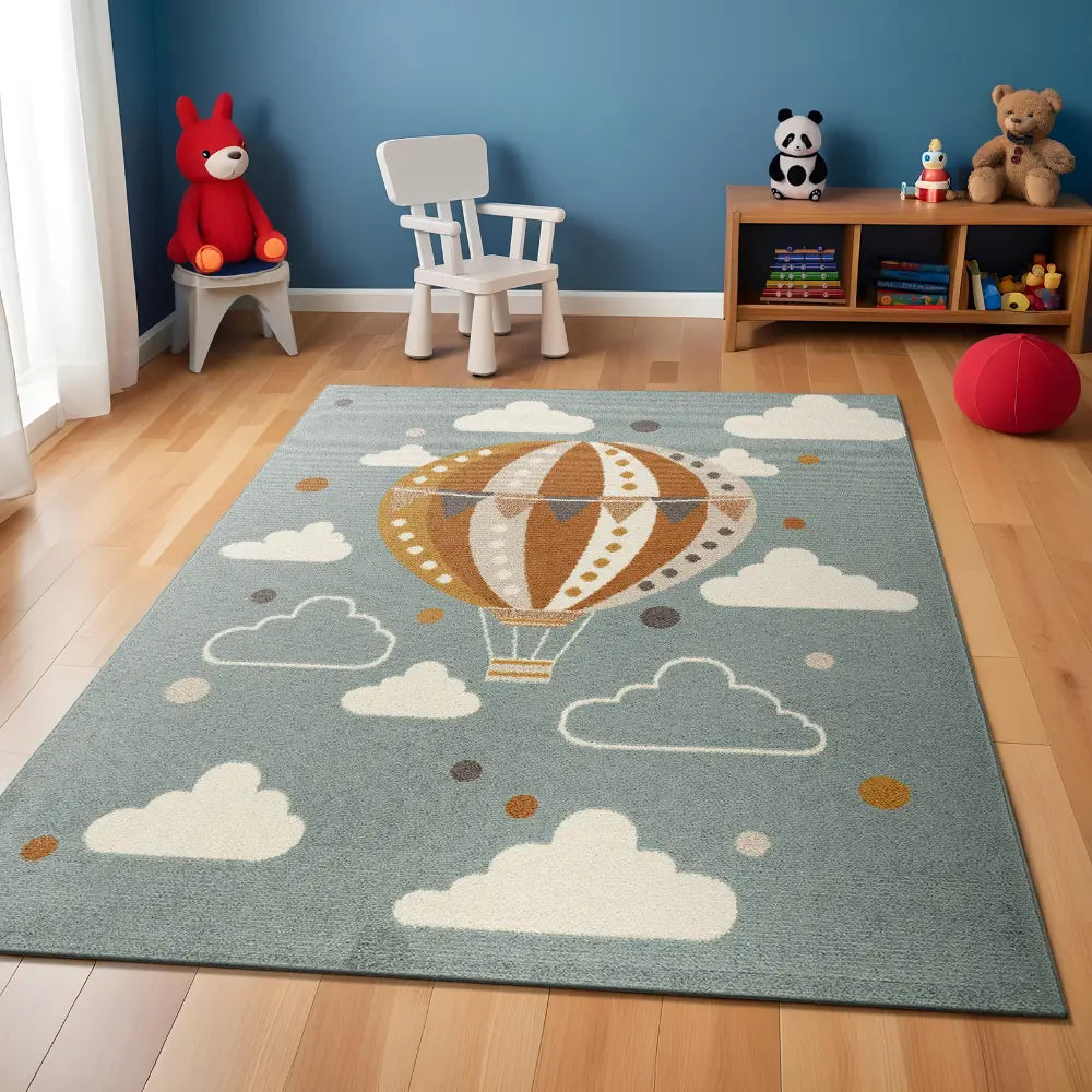 MONTY Kids Modern Multicolour/Blue/Bedroom Rug Multicolour Blue Rug ...