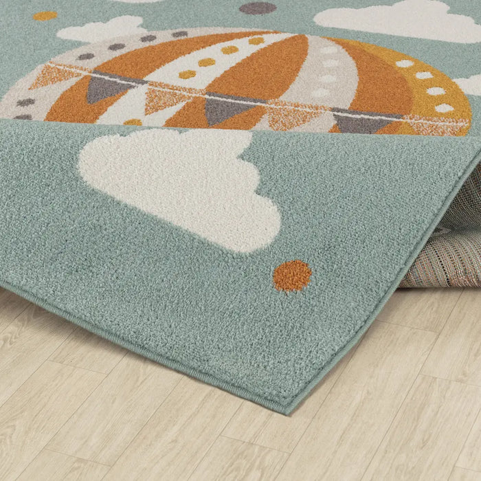 MONTY Kids Modern Multicolour/Blue Bedroom Rug Multicolour