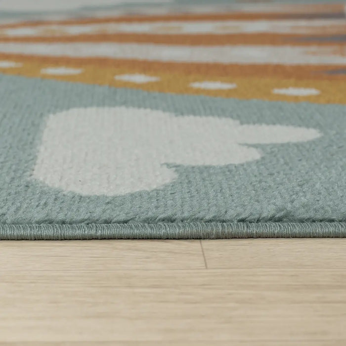 MONTY Kids Modern Multicolour/Blue Bedroom Rug Multicolour