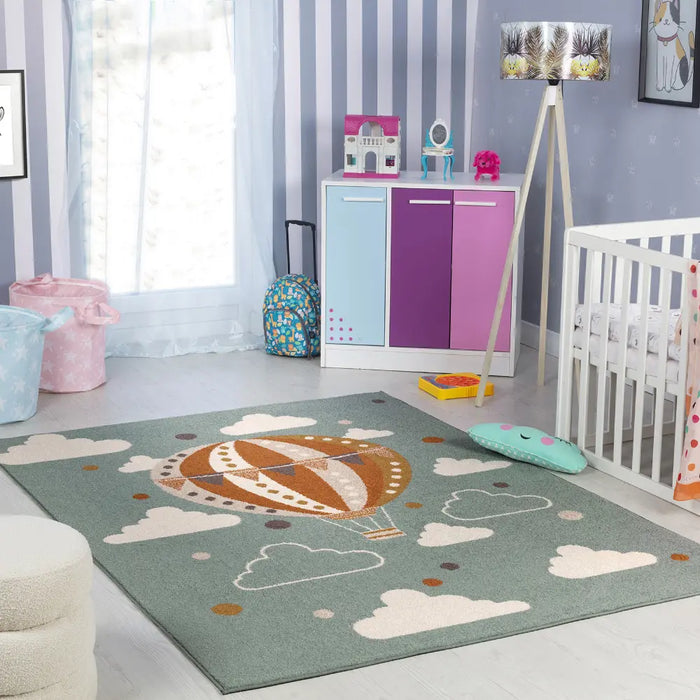 MONTY Kids Modern Multicolour/Blue Bedroom Rug Multicolour