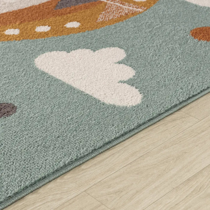 MONTY Kids Modern Multicolour/Blue Bedroom Rug Multicolour