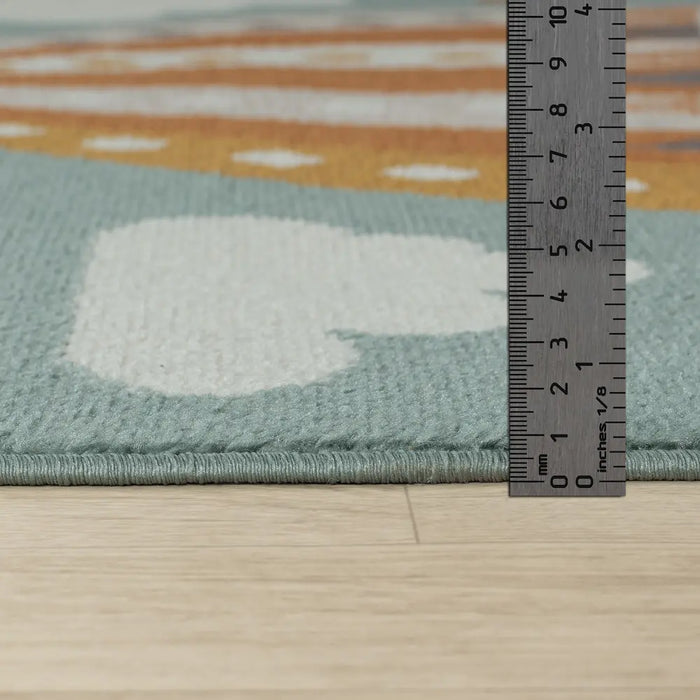 MONTY Kids Modern Multicolour/Blue Bedroom Rug Multicolour