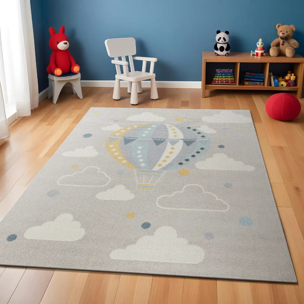 MONTY Kids Modern Multicolour/Grey Bedroom Rug Multicolour Grey Rug ...