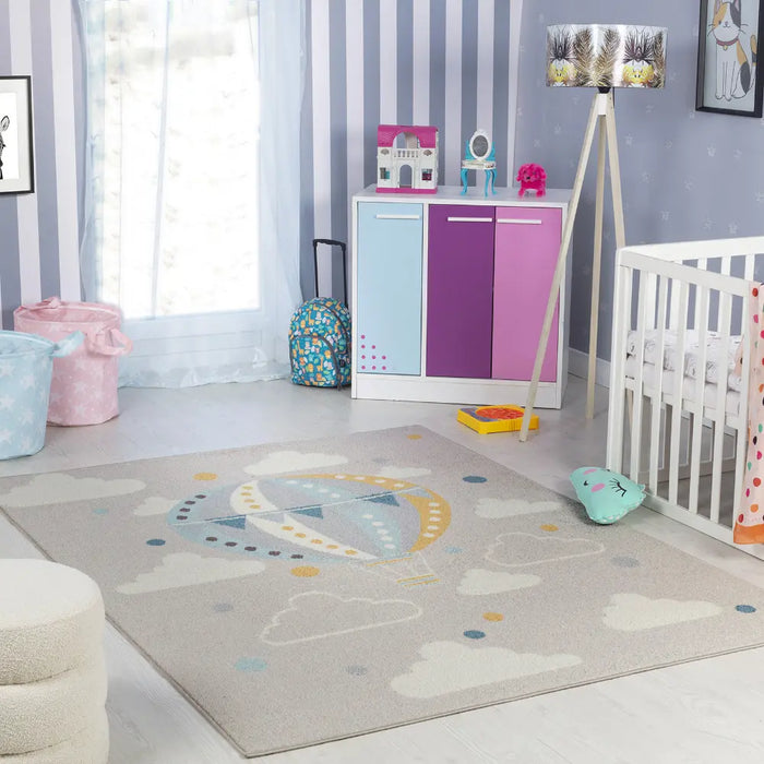 MONTY Kids Modern Multicolour/Grey Bedroom Rug Multicolour