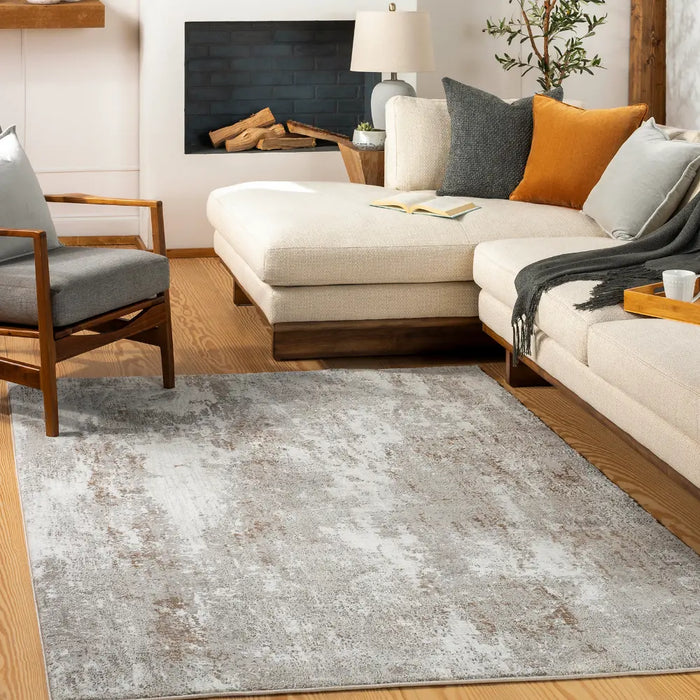 Allegro-Abstract  Blue Bleige Grey Modern Marble Living Dining Rug ALG2304
