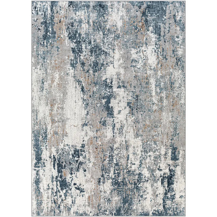 Allegro-Abstract  Blue Bleige Grey Modern Marble Living Dining Rug ALG2306