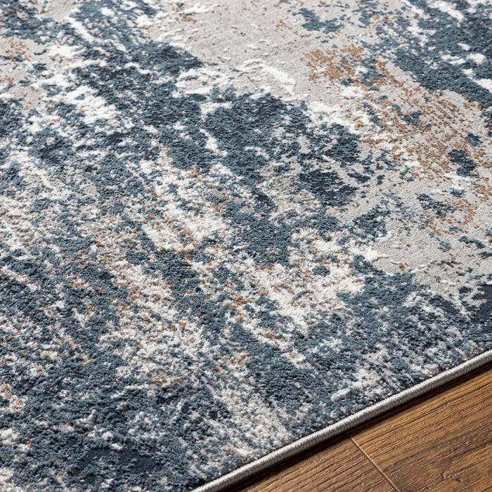 Allegro-Abstract  Blue Bleige Grey Modern Marble Living Dining Rug ALG2306