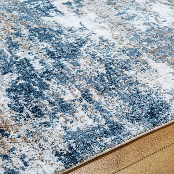 Allegro-Abstract  Blue Bleige Grey Modern Marble Living Dining Rug ALG2307