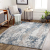 Allegro-Abstract  Blue Bleige Grey Modern Marble Living Dining Rug ALG2307