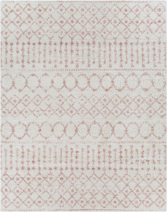 SAANJH Shaggy Global Plush Pile Pale Pink Rug