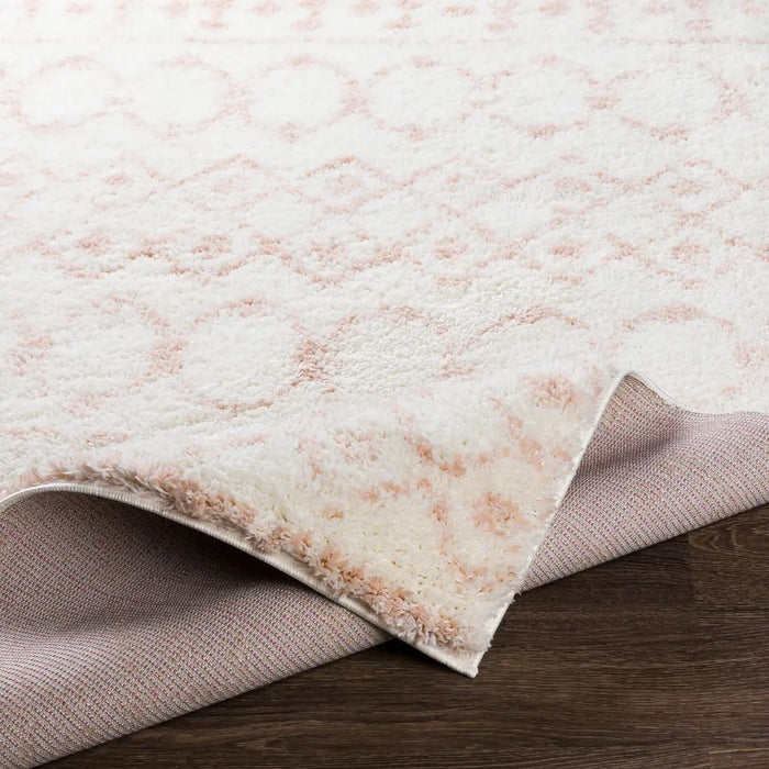 SAANJH Shaggy Global Plush Pile Pale Pink Rug