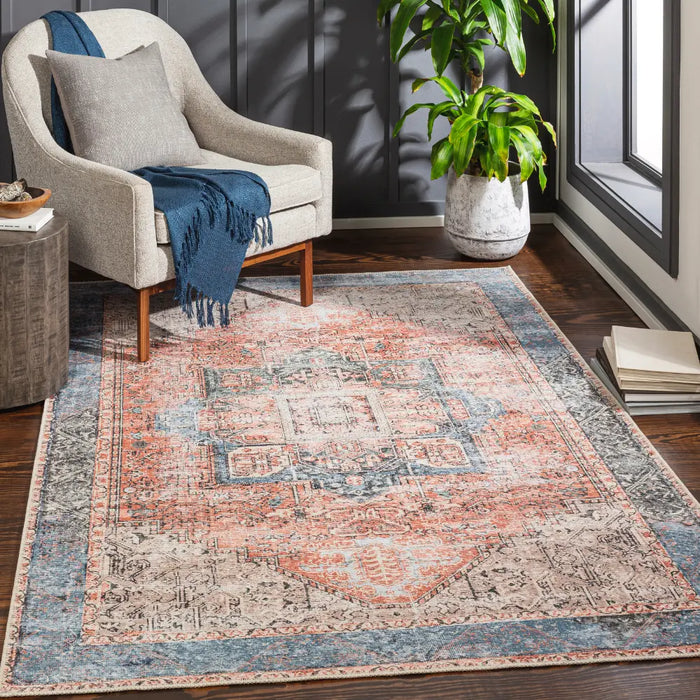 LANA Machine Washable Traditionnal Boho Brown/Tan/Ivory Rug