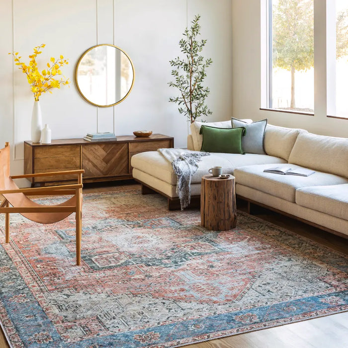 LANA Machine Washable Traditionnal Boho Brown/Tan/Ivory Rug