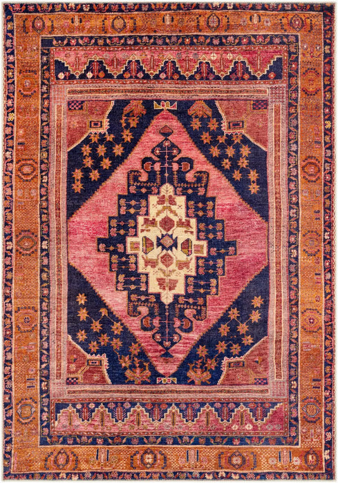 VALENTINA SPRINGS Machine Washable Traditionnal Boho Coral Rug