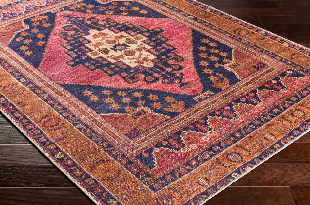 VALENTINA SPRINGS Machine Washable Traditionnal Boho Coral Rug