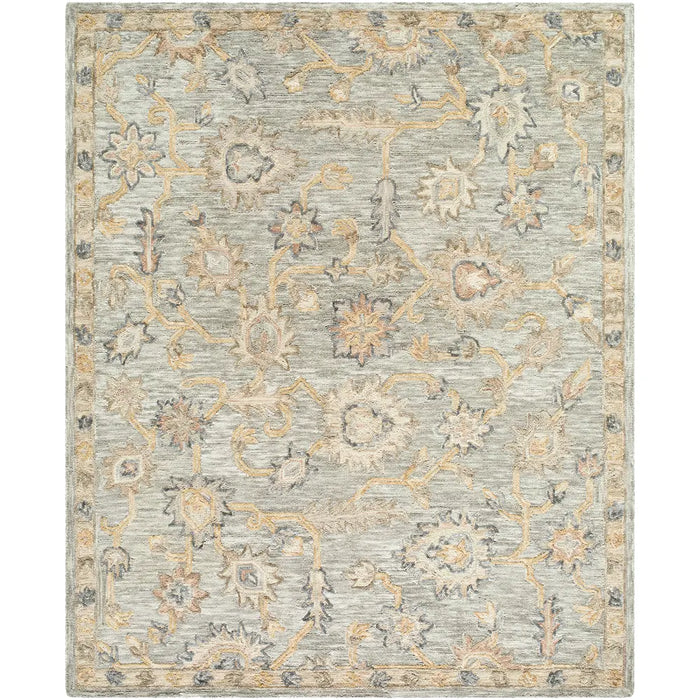 Arnold Hand Tufted Grey Beige Pink Wool Traditional Boho Living Dining Bedroom AOD2303 Rug