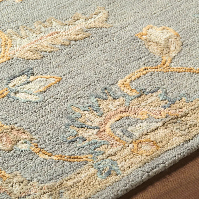 Arnold Hand Tufted Grey Beige Pink Wool Traditional Boho Living Dining Bedroom AOD2303 Rug