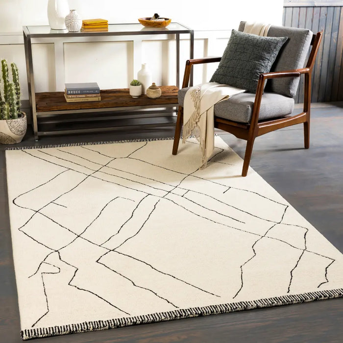 Priya Hand-Tufted Global Wool Cream Rug