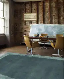 Asiatic ascot aqua blue Blue Living Room Wool Rug.