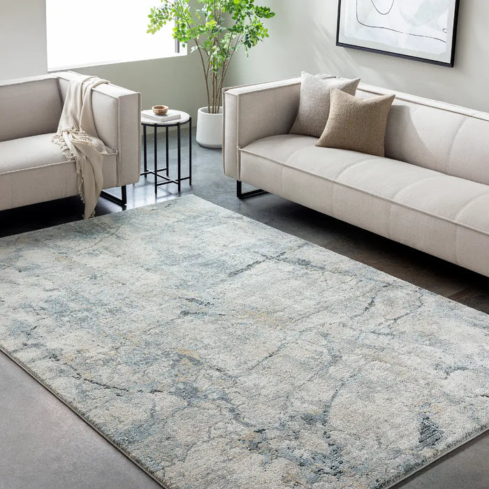 Avellino Abstract Grey Blue Beige Modern Marble High Pile Living Dining Bedroom AVL2307 Rug