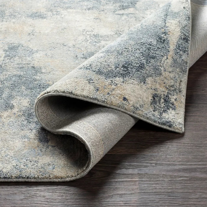 Avellino Abstract Blue Grey Beige Modern Marble High Pile Living Dining Bedroom AVL2311 Rug