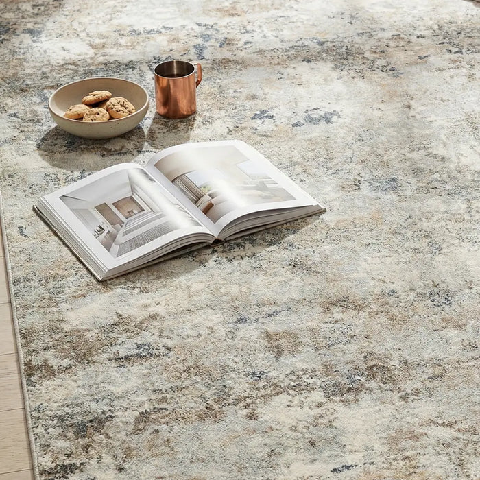 Avellino Abstract Blue Grey Beige Modern Marble High Pile Living Dining Bedroom AVL2323 Rug
