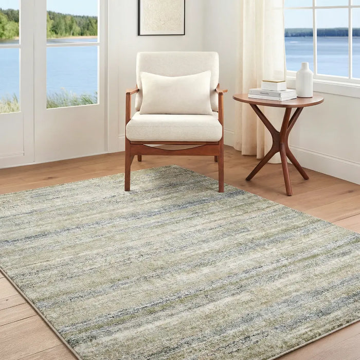 Avellino Abstract Green Blue Beige Modern Marble High Pile Living Dining Bedroom AVL2325 Rug