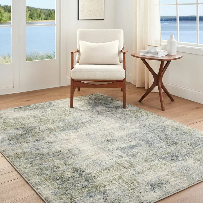 Avellino Abstract Green Grey Beige Modern Marble High Pile Living Dining Bedroom AVL2328 Rug