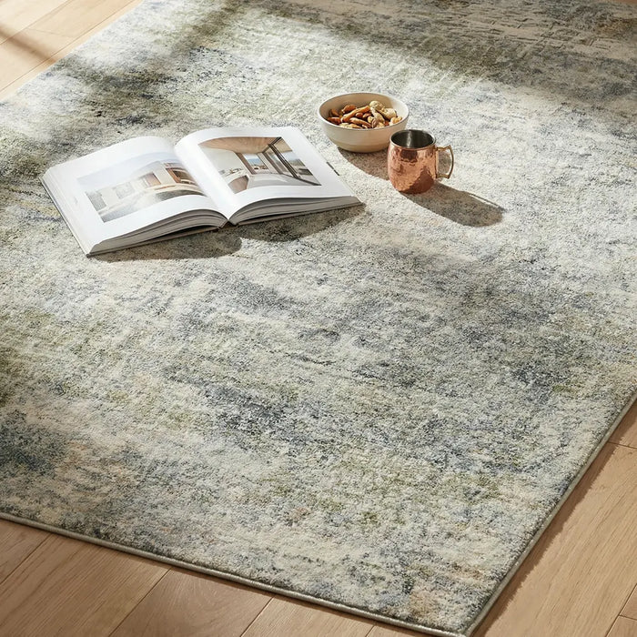 Avellino Abstract Green Grey Beige Modern Marble High Pile Living Dining Bedroom AVL2328 Rug