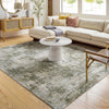 Avellino Abstract Green Grey Beige Modern Marble High Pile Living Dining Bedroom Rug AVL2336